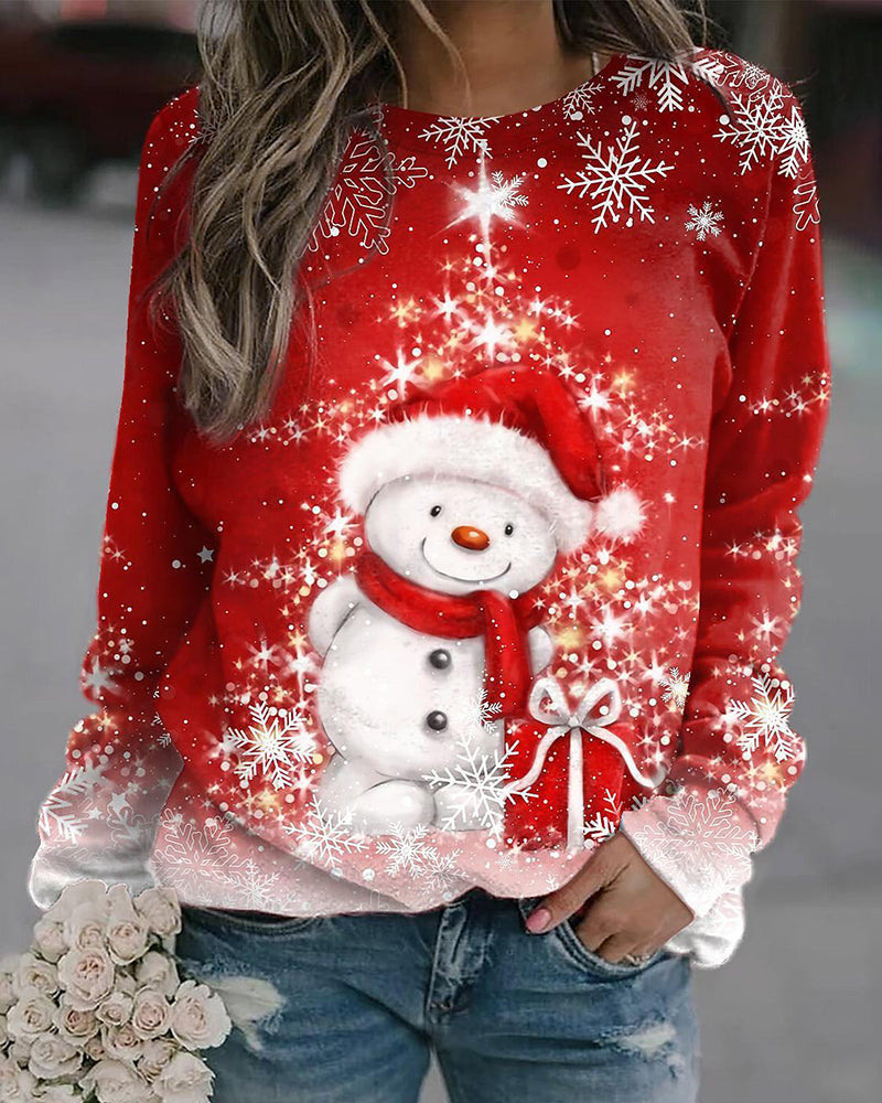 Christmas Oversized Long Sleeve Sweatershirts Tops