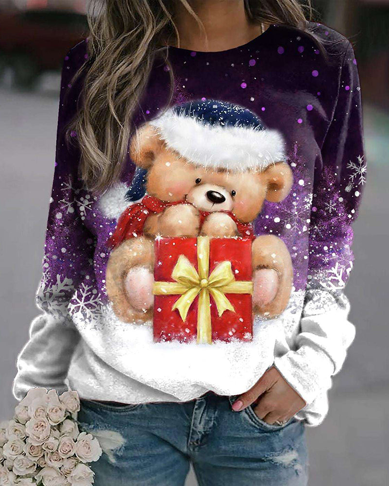 Christmas Oversized Long Sleeve Sweatershirts Tops