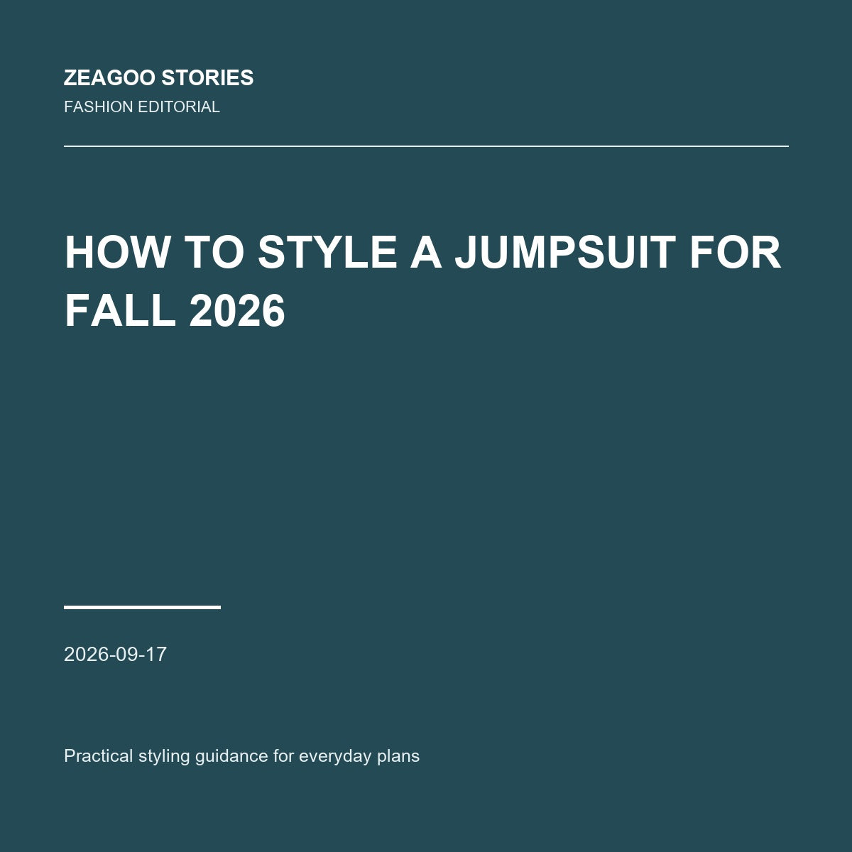 How to Style a Jumpsuit for Fall 2026