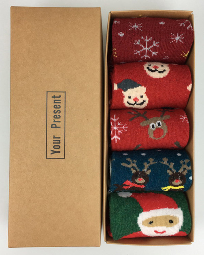 Christmas Elk Warm Middle-length Socks