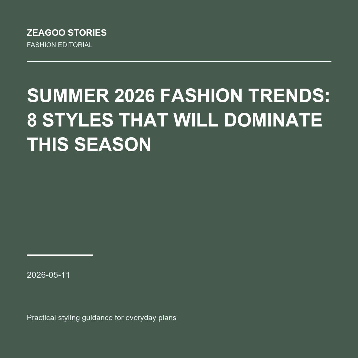 Summer 2026 Fashion Trends: 8 Styles That Will Dominate This Season