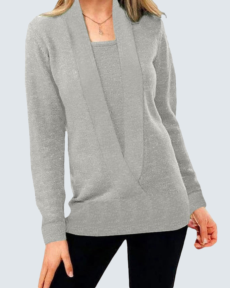 Solid Color Pullover Cropped Knitted Jumpers