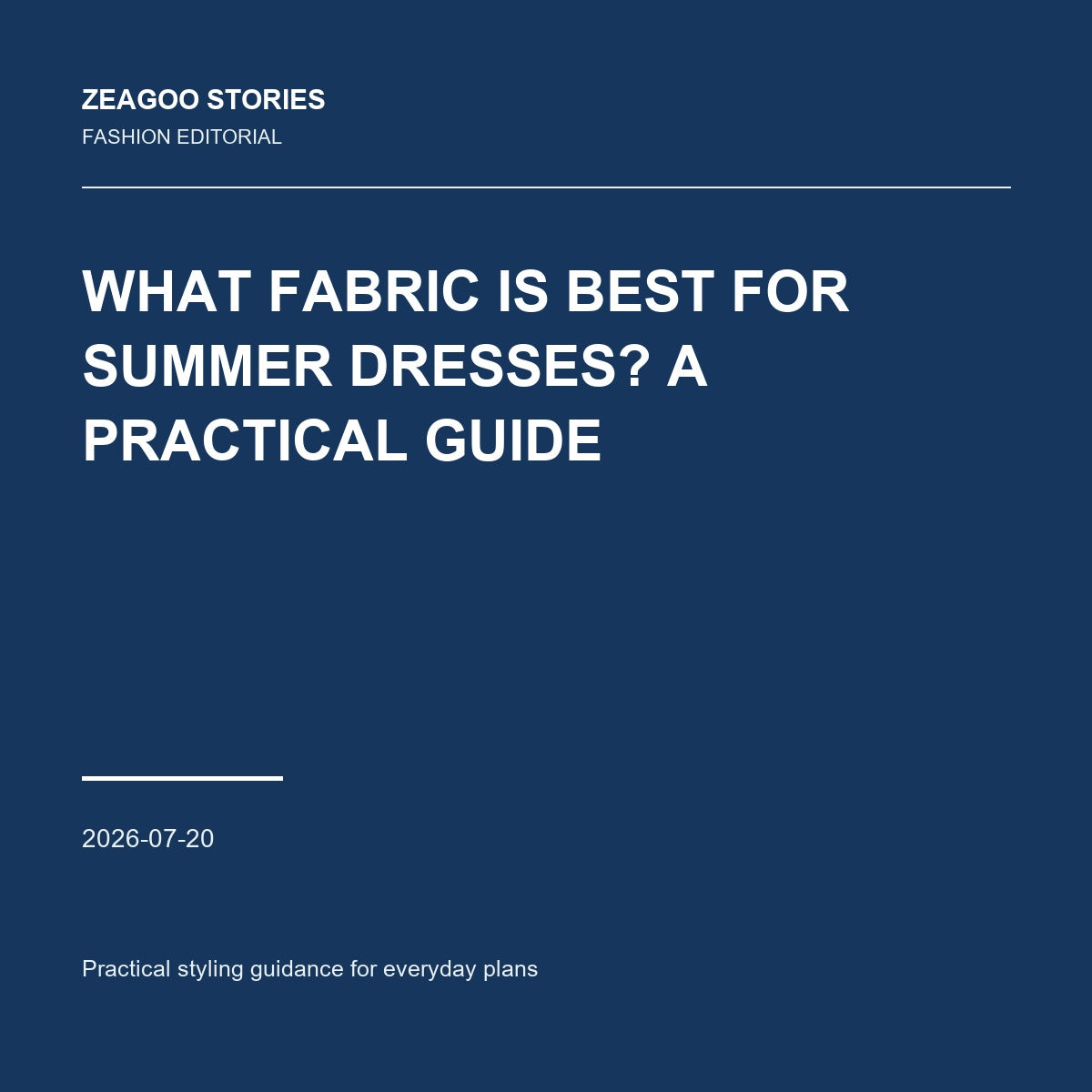 What Fabric Is Best for Summer Dresses? A Practical Guide