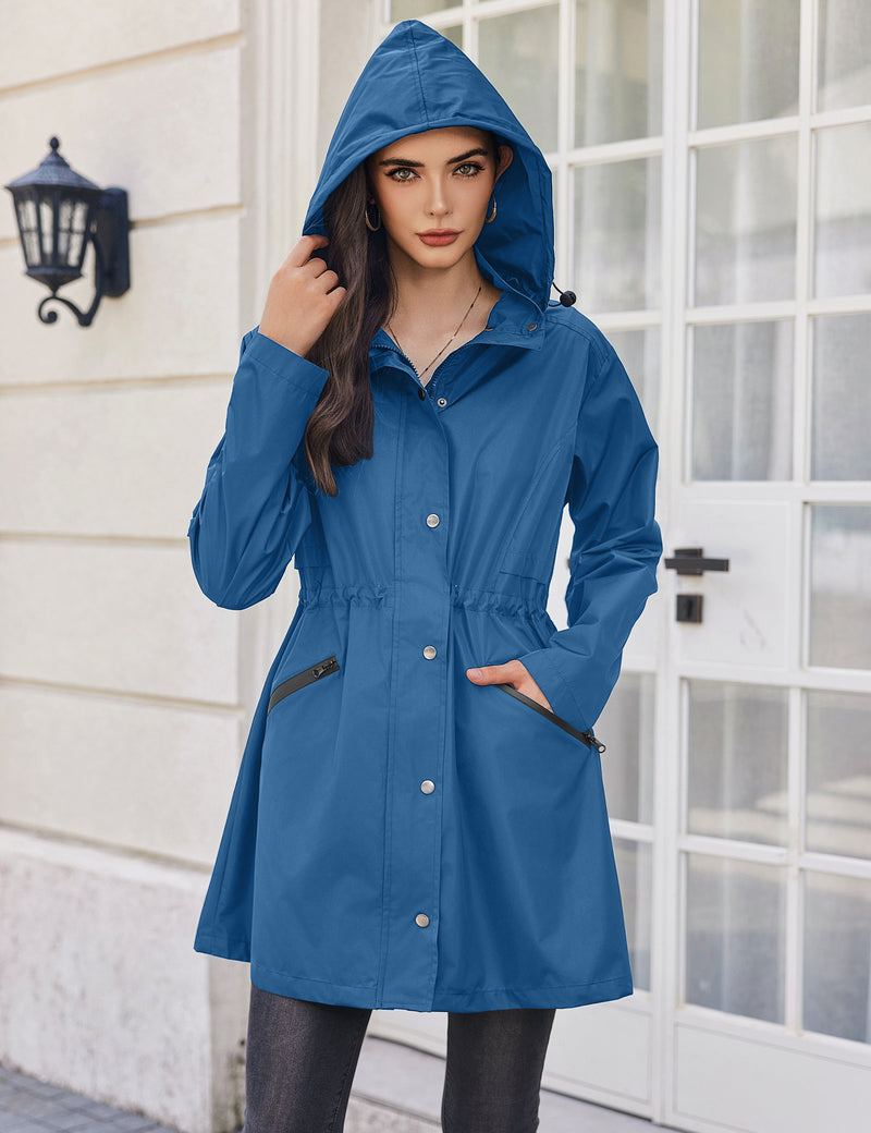 【新品】レインコート2way scallop water proof coat Zeagoo Women Rain Jacket Waterproof Lightweight Long - Zeagoo