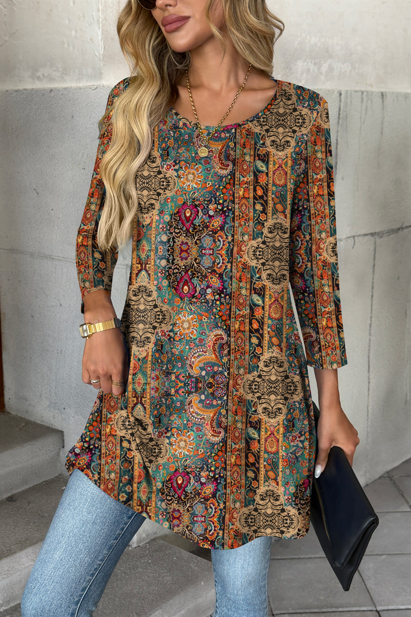 Zeagoo Zeagoo Casual Loose Fit 3/4 Sleeve Tunic Tops