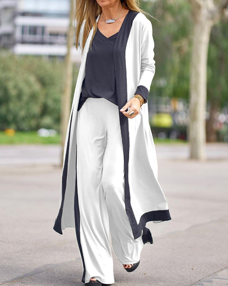 Cardigan & casual pants set main image 1