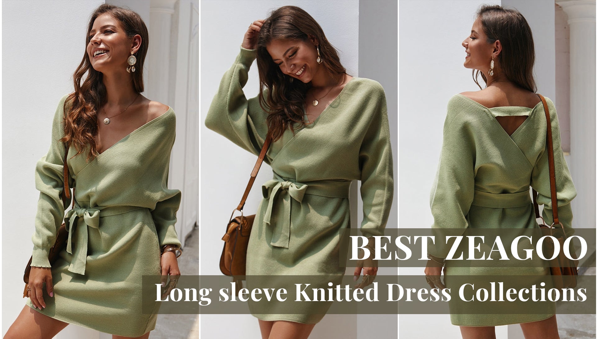 Best Long sleeve Knitted Dress Collections from Zeagoo