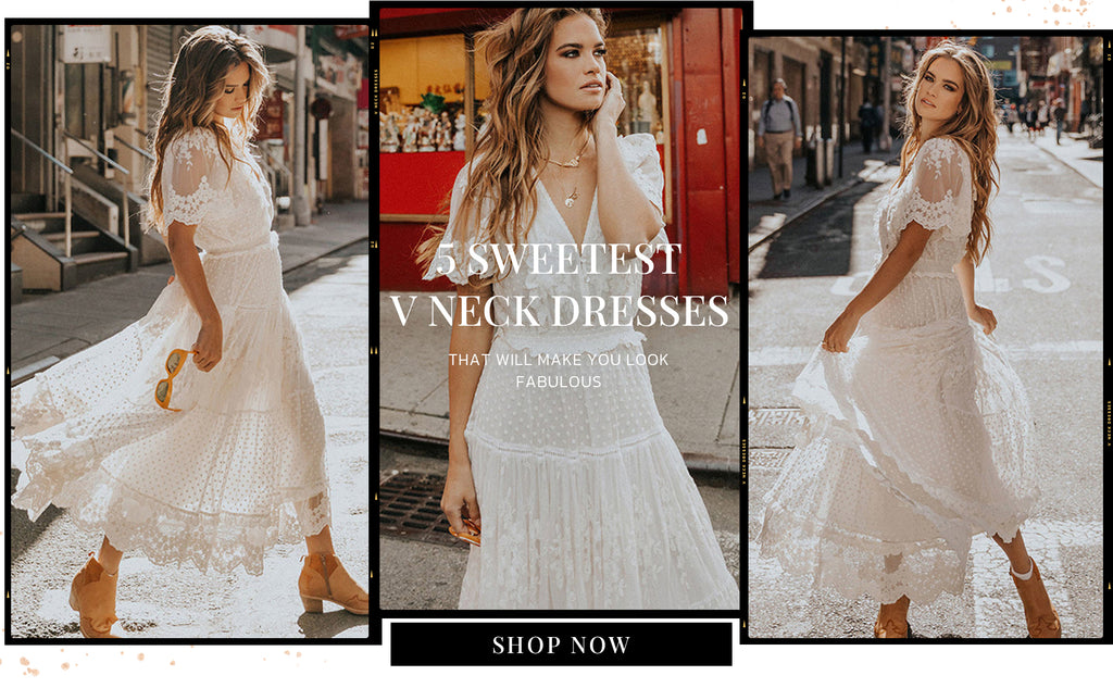 5 Sweetest V neck Dresses That Will Make You Look Fabulous