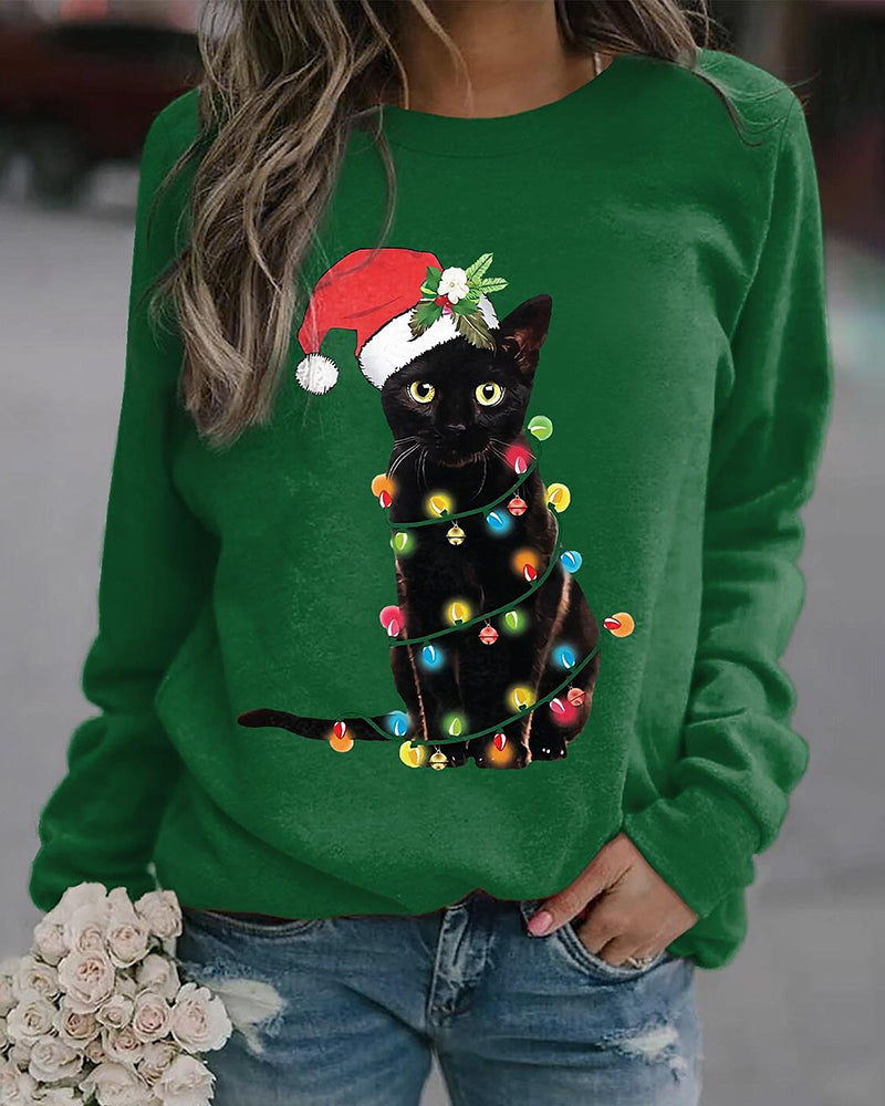 Christmas Oversized Long Sleeve Sweatershirts Tops
