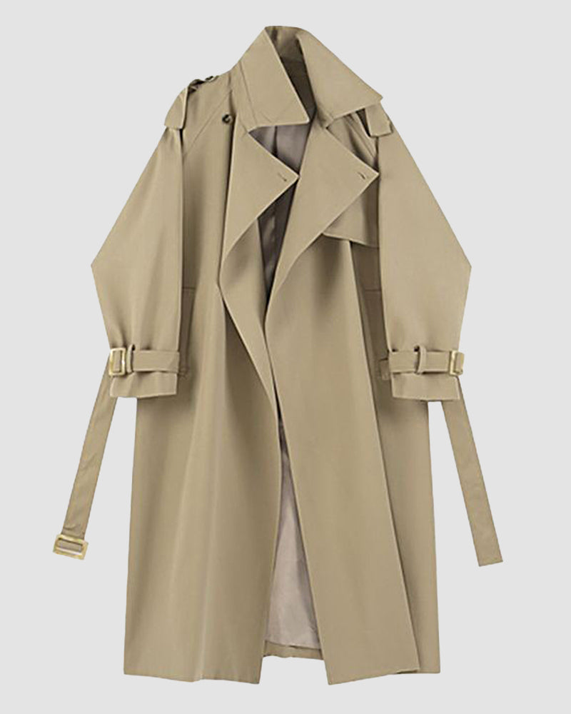 Mid-length Cardigan Trench Coat