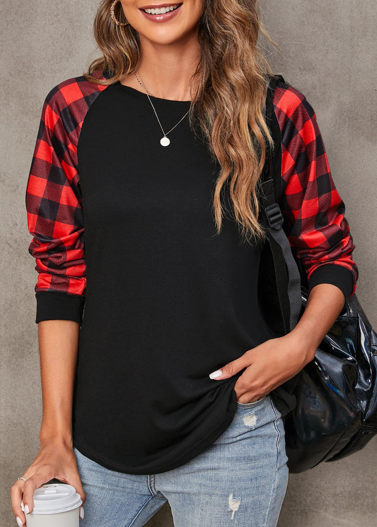 Tartan Print Long Sleeve T Shirt