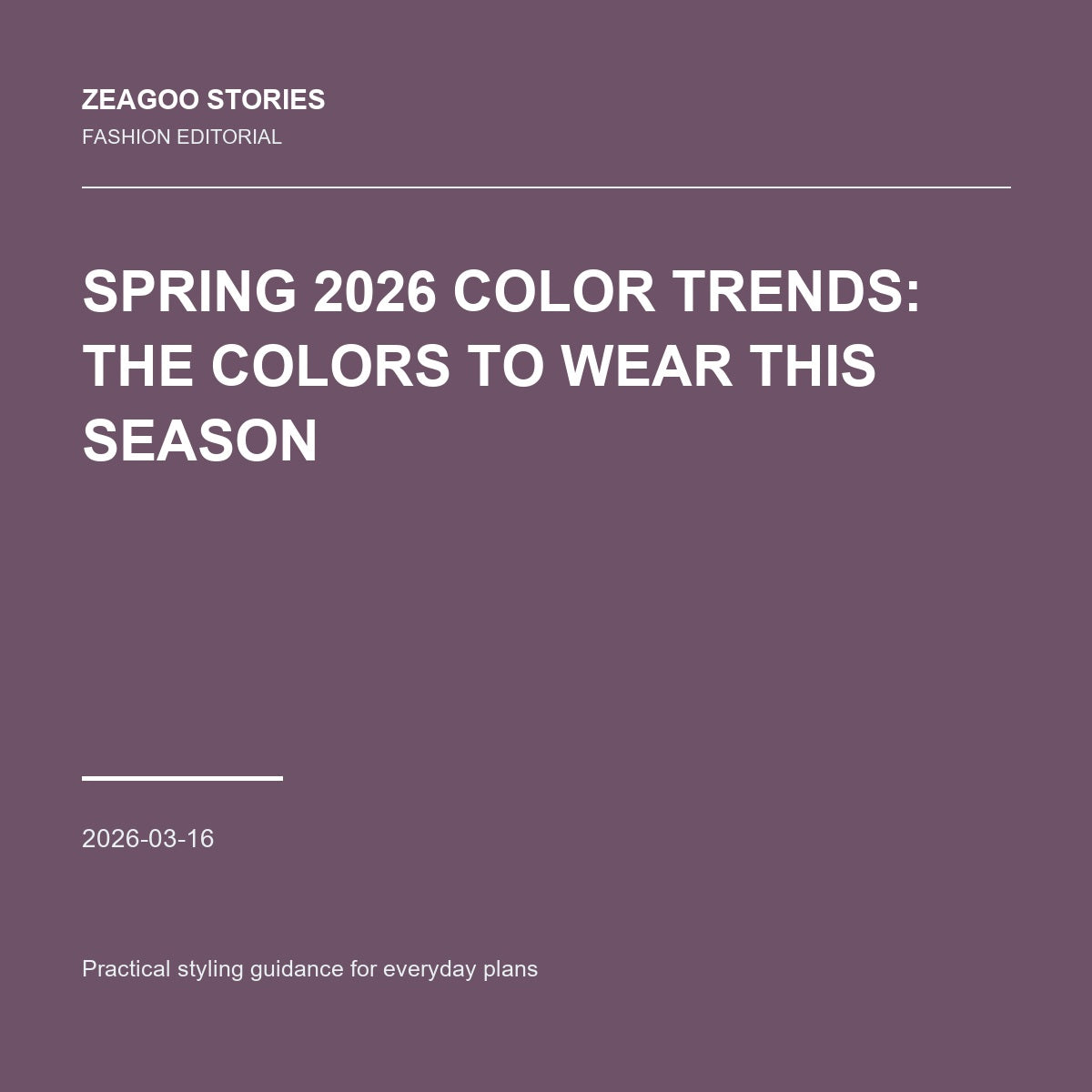 Spring 2026 Color Trends: The Colors to Wear This Season