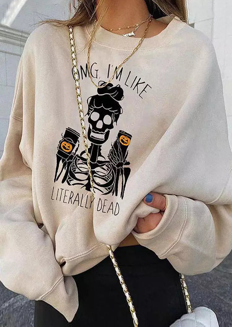 Skull Pumpkin I'm Like Litterally Dead Sweatshirt