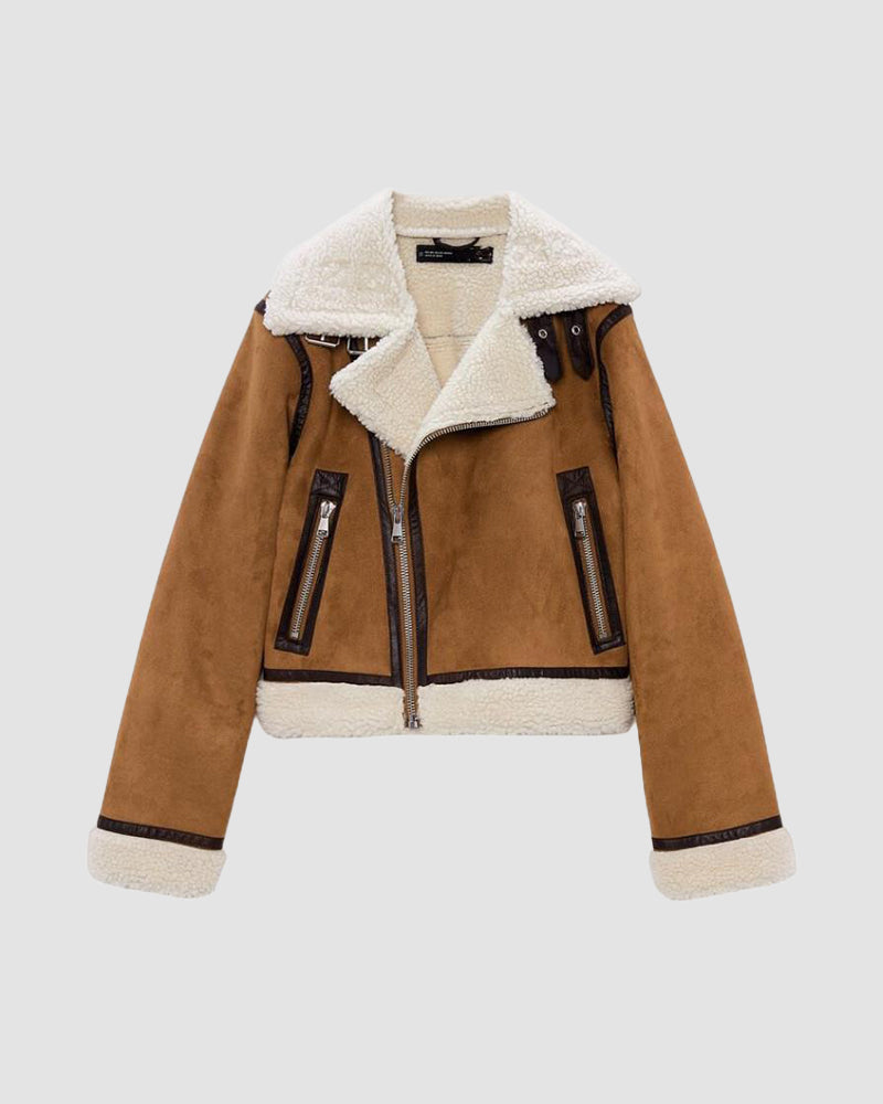 Double-sided Short Warm Leather Coat Jacket