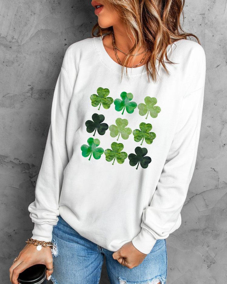 St Patrick's Day Sweatshirt Shirt Crewneck Varsity Sweatshirt Shamrock Irish Gift