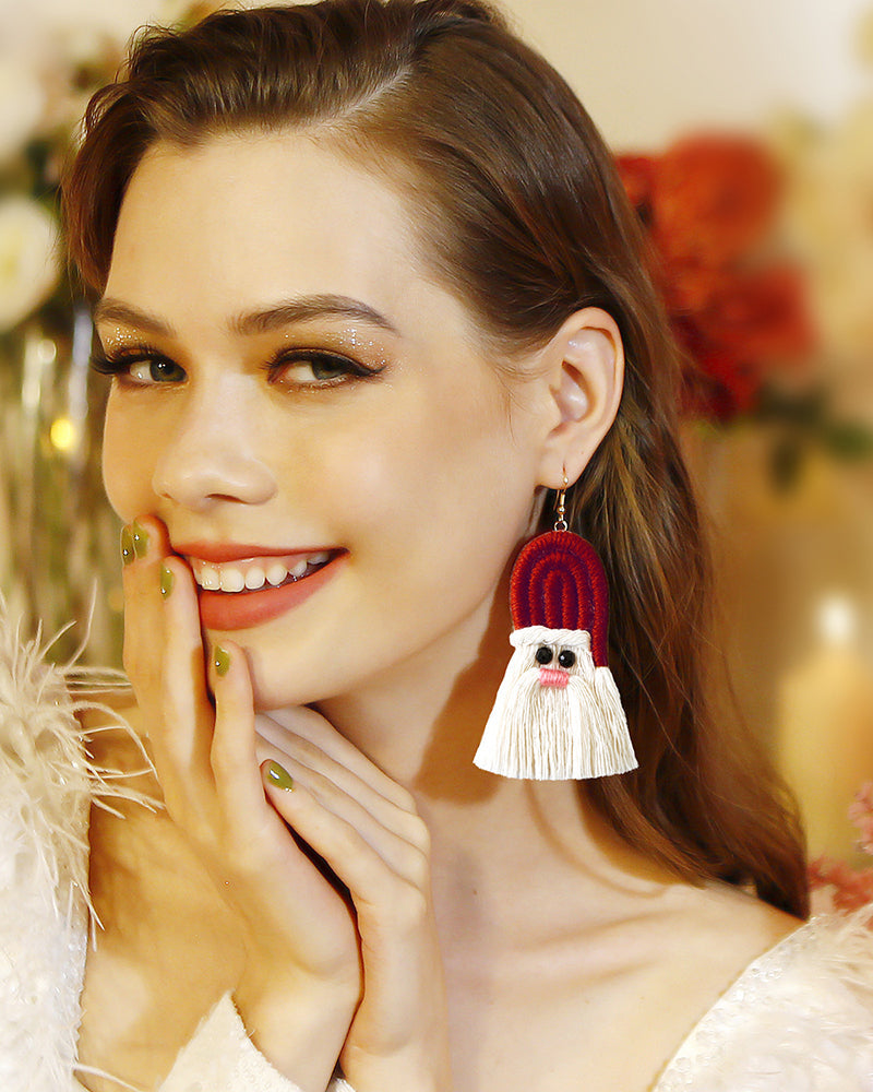 Christmas Bohemia Santa Claus Tassel Earrings
