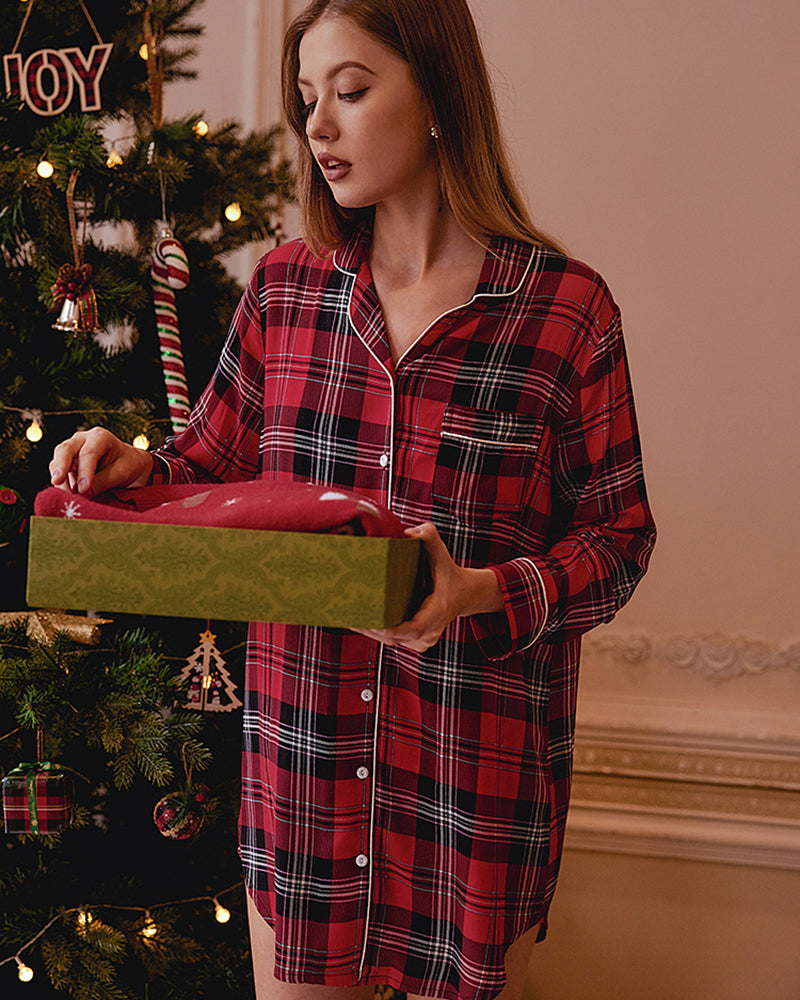 Contrast Binding Sleepshirt