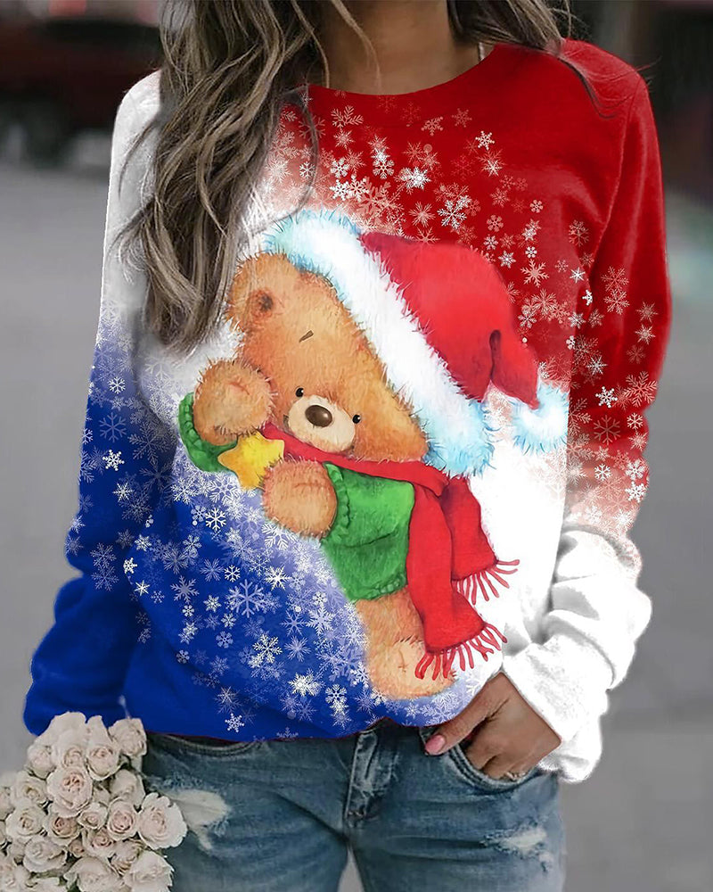 Christmas Oversized Long Sleeve Sweatershirts Tops