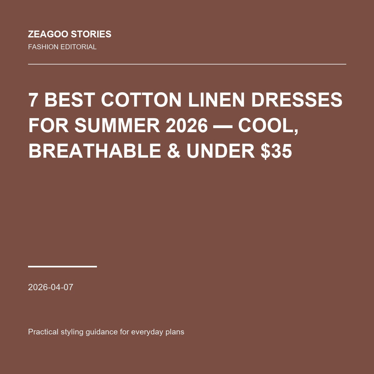7 Best Cotton Linen Dresses for Summer 2026 — Cool, Breathable & Under $35