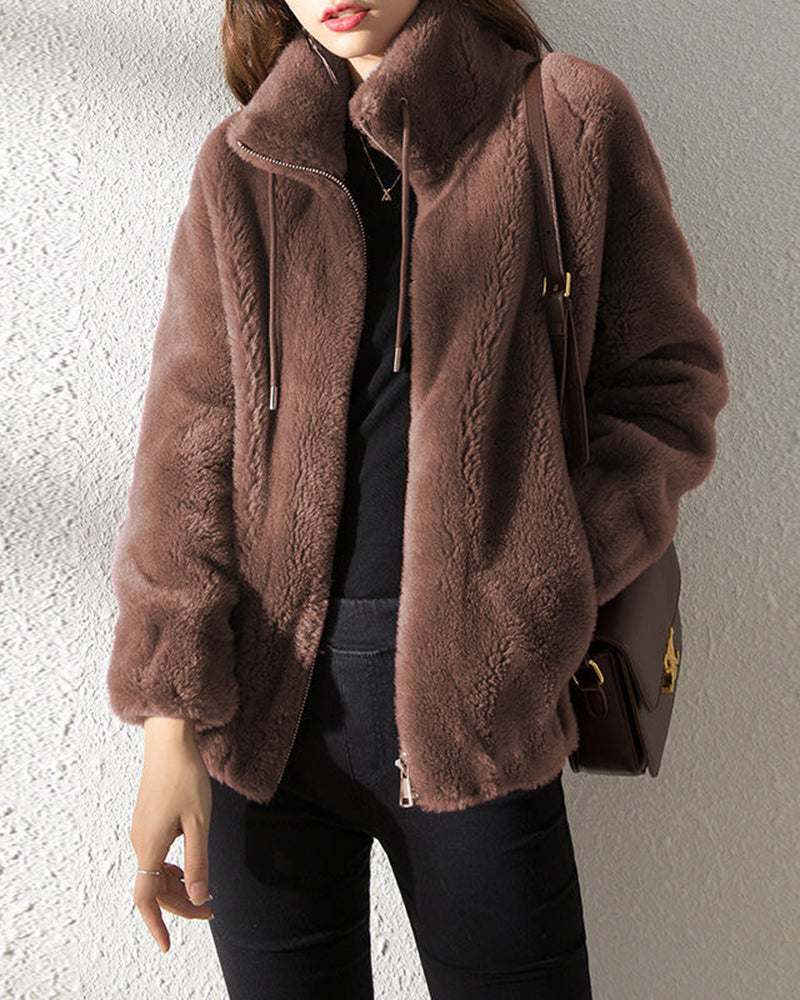 Fluff Thickened Double -sided Velvet Zipper Jacket