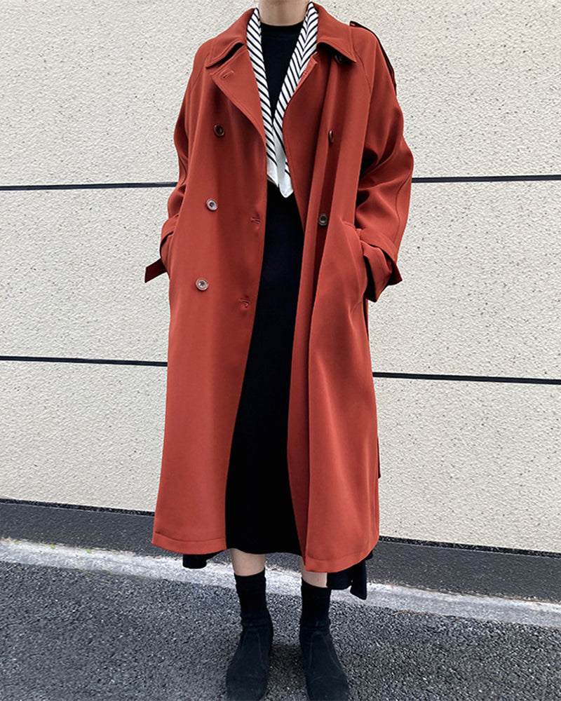 Loose Mid-length Over-the-knee Trench Coat