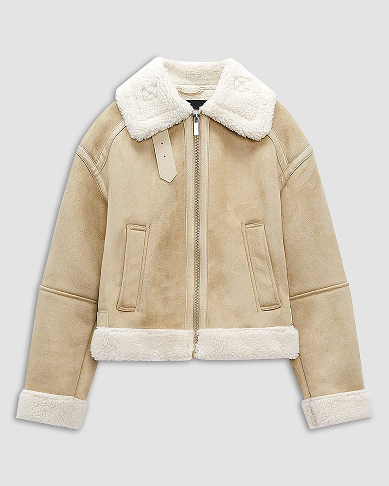Lamb  Lapel Double-sided Velvet Short Jacket