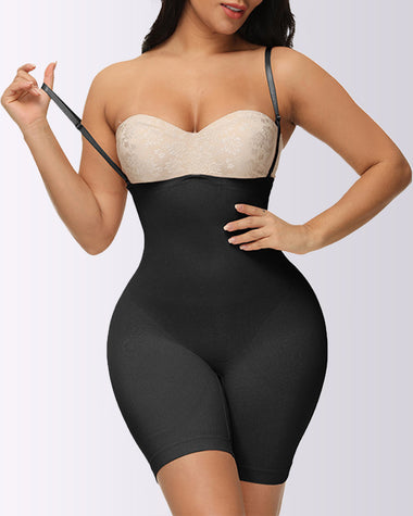 Tummy Control Pants Suspenders One-Piece Butt Lifting Boxer Shaping Shapewear