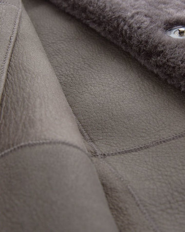Sheepskin Reversible Hooded Long Coat