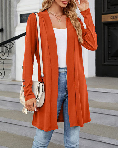 lightweight open front cardigans long sleeve casual soft drape knit cardigan