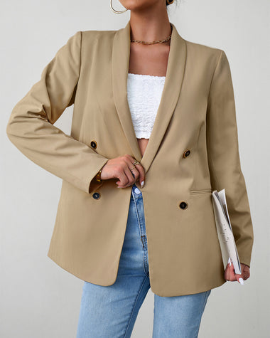 Casual Blazers Double Breasted Long Sleeve Work Office Blazer Jacket