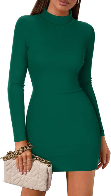 Zeagoo Bodycon Dress Elegant Turtleneck Long Sleeve Dress (DE Only) ZEAGOO Zeagoo Bodycon Dress Elegant Turtleneck Long Sleeve Dress (DE Only) ZEAGOO