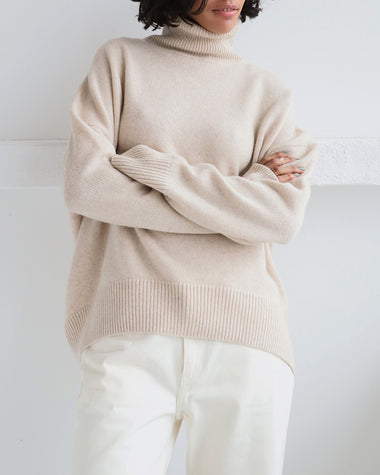 turtleneck loose long sleeve knitted pullover sweater tops