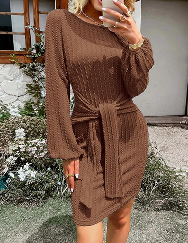 Zeagoo Women's Casual Knit Dress Long Sleeve Bodycon... - Zeagoo Black / S(4) Zeagoo Women's Casual Knit Dress Long Sleeve Bodycon... - Zeagoo Black / S(4)