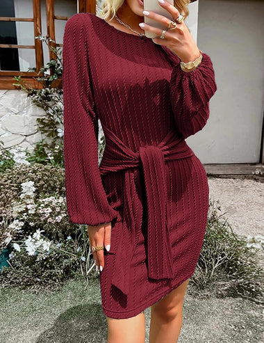 Zeagoo Women's Casual Knit Dress Long Sleeve Bodycon Dress ZEAGOO Zeagoo Women's Casual Knit Dress Long Sleeve Bodycon Dress ZEAGOO