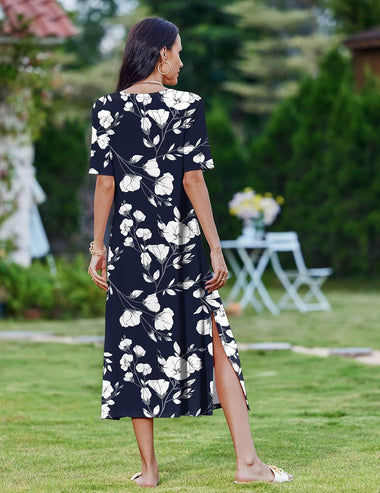 Zeagoo Women Floral Summer Dress Casual Beach Dress ZEAGOO Zeagoo Women Floral Summer Dress Casual Beach Dress ZEAGOO
