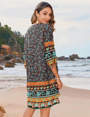 boho dresses casual PRETTYGARDEN Womens Summer Boho Maxi Dress Casual Sleeveless Square Ne