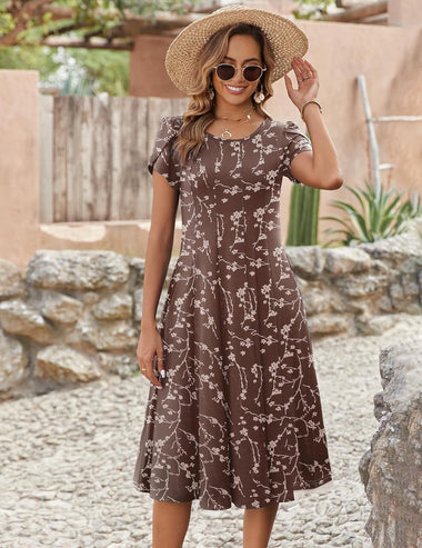 Zeagoo Womens Casual Dress Short Sleeve Pleated Loose Flowy Dress ZEAGOO Zeagoo Womens Casual Dress Short Sleeve Pleated Loose Flowy Dress ZEAGOO