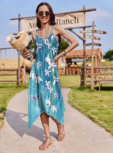 Zeagoo Women Midi Dress Bohemian Beach Cover Up Dress ZEAGOO Zeagoo Women Midi Dress Bohemian Beach Cover Up Dress ZEAGOO