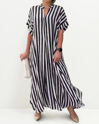 vintage pattern print boho long dress elegant v neck short sleeve loose maxi dresses