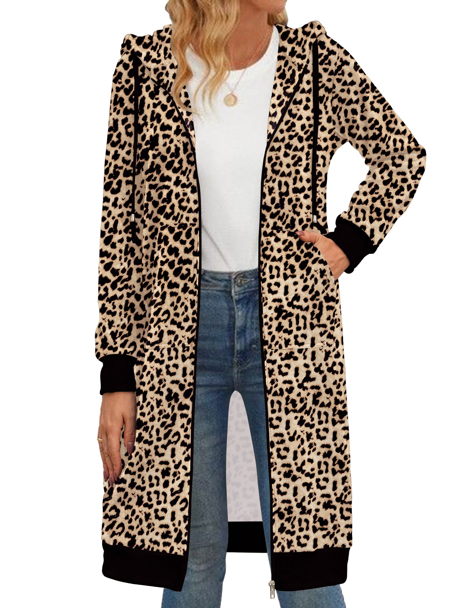 Zeagoo Women's Zip Up Hoodies Oversized Fleece Long Tunic Sweatshirts