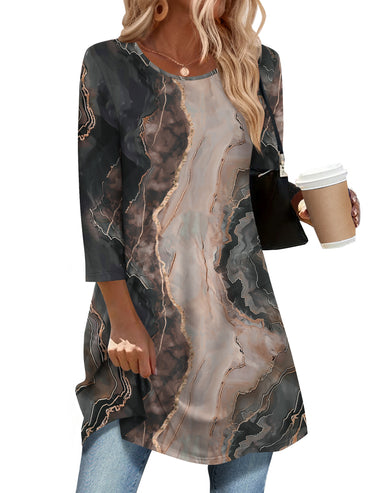 Zeagoo Zeagoo Casual Loose Fit 3/4 Sleeve Tunic Tops for Women Casual ZEAGOO Zeagoo Zeagoo Casual Loose Fit 3/4 Sleeve Tunic Tops for Women Casual ZEAGOO