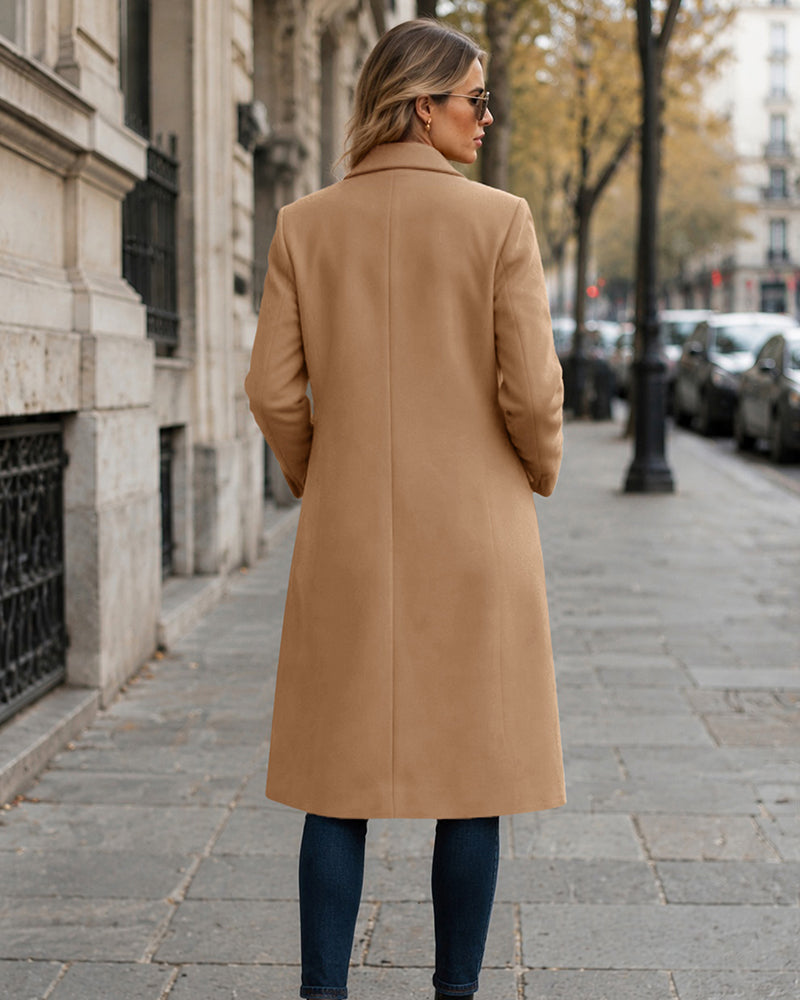 Casual Notch Lapel Single-Breasted Wool Coat (US Only) – ZEAGOO