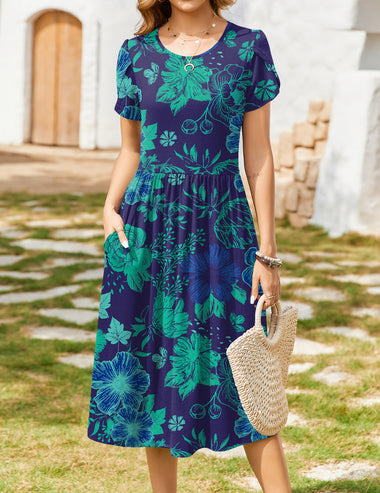 short sleeve midi dress with pockets Fix You Right Up Short Sleeve Midi Dress in Dusty Teal Charming Charlie
