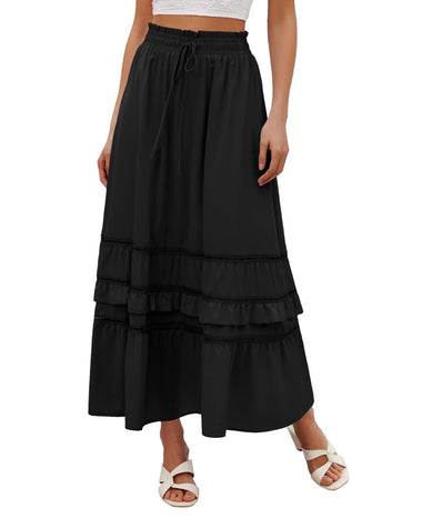 Zeagoo Women's Midi Skirts Boho High Waist A Line Casual Maxi Work Skirt Summer