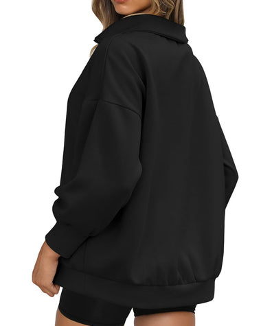 Zeagoo Women Sweatshirts Quarter Zip Stand Collar Pullovers Fleece Workout Hoodies Y2K Clothes