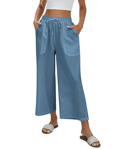 RYRJJ Womens Wide Leg Pleated Palazzo Pants with Pockets High Waisted  Chiffon Flowy Flare Trousers Clubwear(Purple,XXL) - Walmart.com