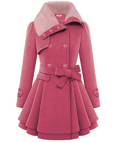 Women 's Woolen Coat Double - Breasted Thicker Coat Windbreaker Winter Dress, Coats & Jackets