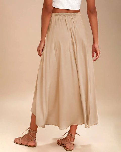 zeagoo women casual maxi skirts elastic high waisted flowy skirts summer lightweight long skirts