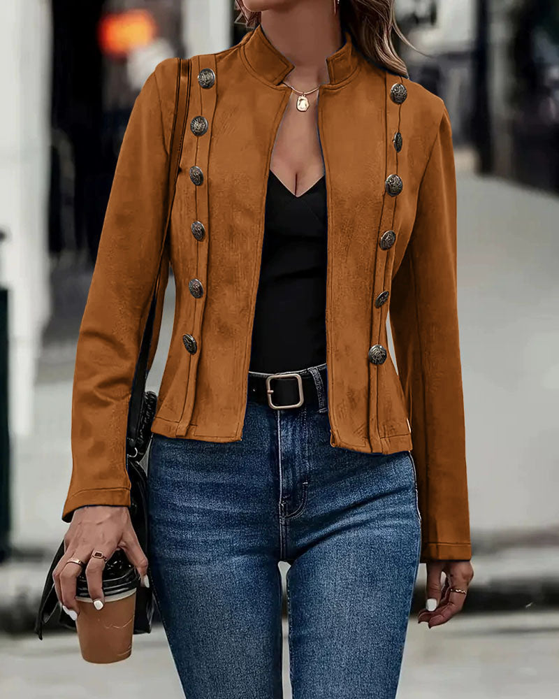 Vintage Open Front Suede Jacket