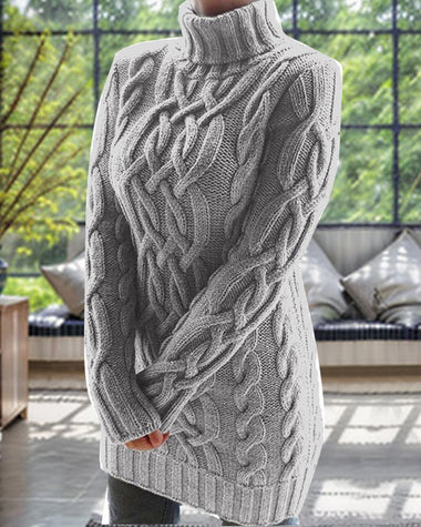 Zeagoo Women's Casual Cable Knit Turtleneck Sweater Dress ZEAGOO Zeagoo Women's Casual Cable Knit Turtleneck Sweater Dress ZEAGOO